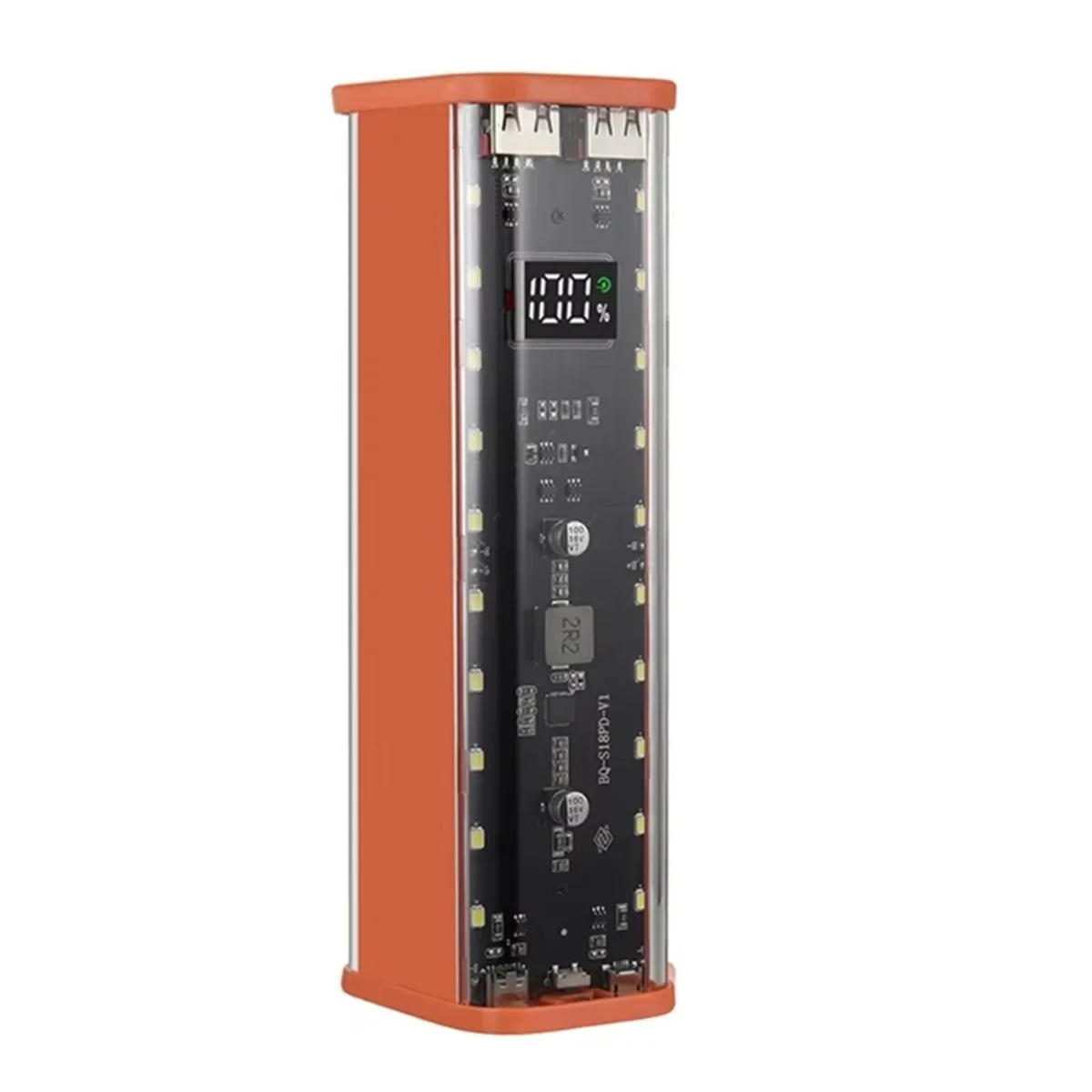 

HOT DIY Power Sources Box 18650 Battery Holder 8 Slot,with High Efficiency Charging Digital Display Screen Orange