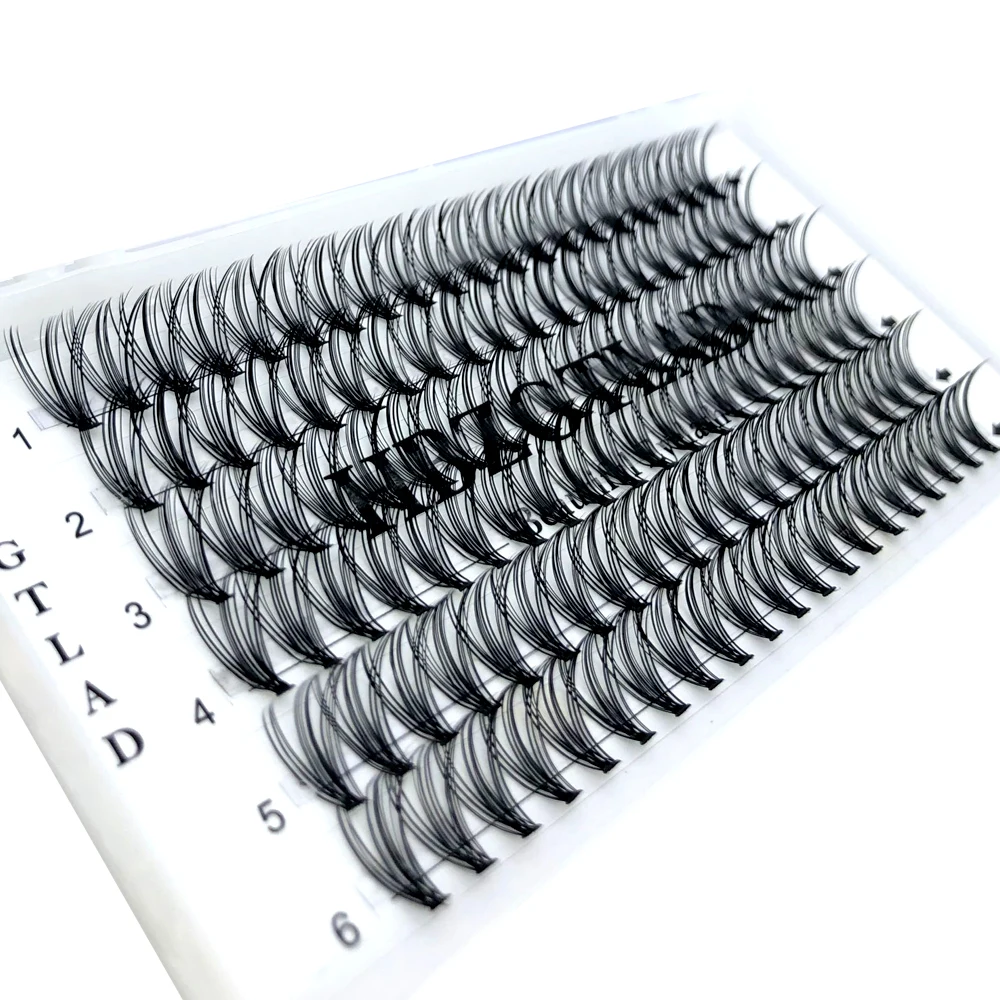 HBZGTLAD Wholesale 10D/20D Lashes Cluster Eyelash Extension Natural Long Black 3D Volume Effect Faux Bunche Individual Makeup Ci