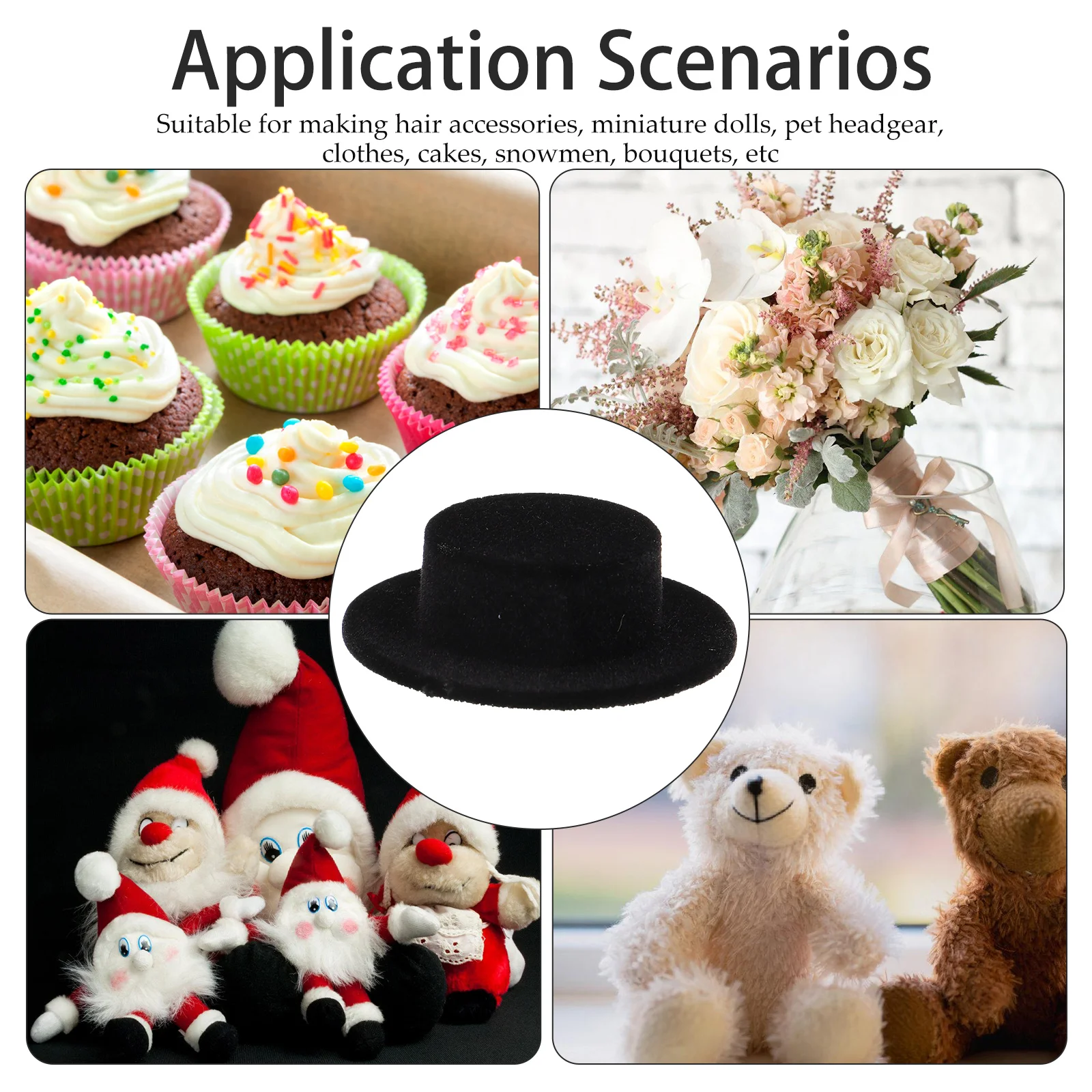 

20pcs Clown Miniature Tops Hats Tiny Diy Craft Decorations Decorative Crafts Top Small Holiday Accessories