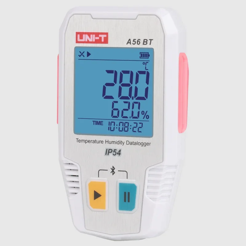 UNI-T temperatuur- en vochtigheidsrecorder A56 BT Bluetooth/PC IP54 met adsorptiemagneet en muurgattemperatuurtester