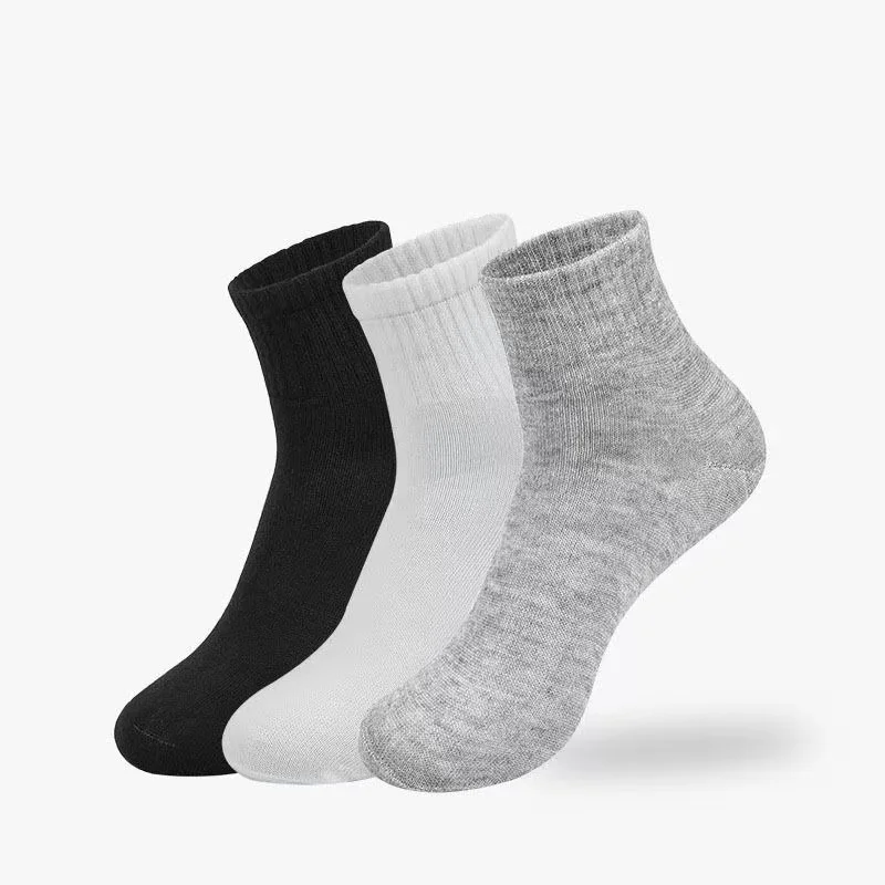 30Pairs/Lot Men\'s Socks Midtube Business Socks High Quality Polyester Cotton Breathable Soft Thin Socks Solid Color Medium Socks