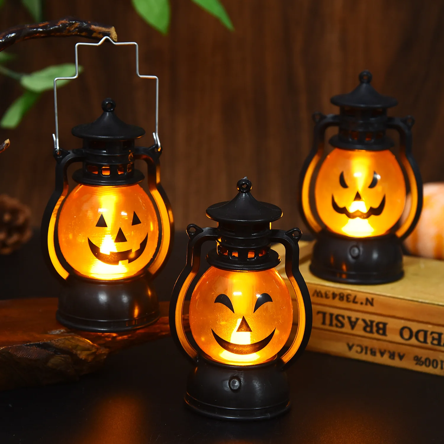 Halloween Retro Night Light LED Pumpkin Light Halloween Decor - Handheld Ghost Lamp, Portable for Party Home Horror Prop, Gift