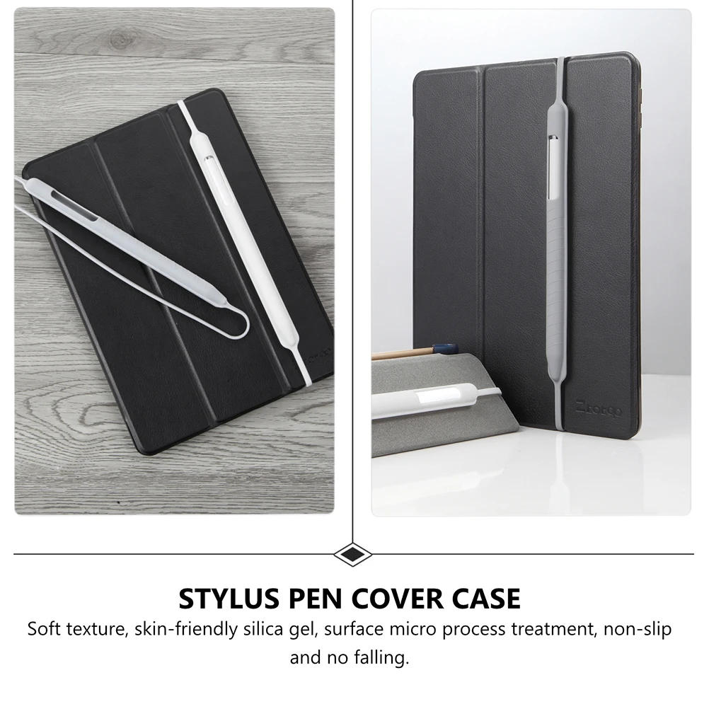 قلم رصاص 1 2 حافظة واقية شاملة مضادة للسقوط من السيليكون غطاء قلم حزام مرن سهل التركيب