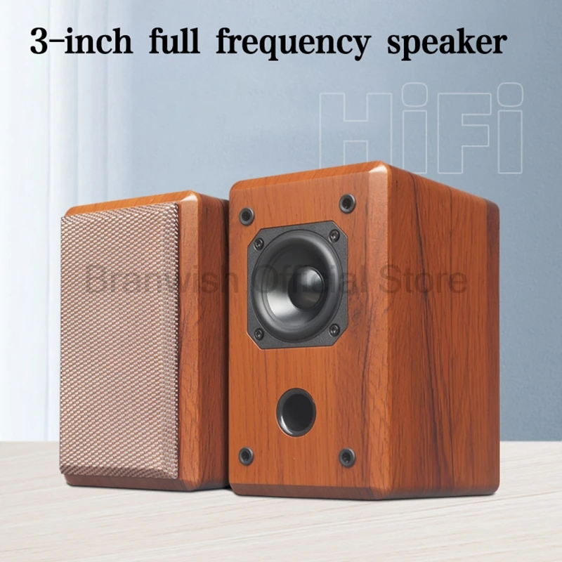 3 Inch Fever Bookshelf Hifi Speaker KTV Home Passive Speaker Full Frequency Speaker Professional Bedroom Desktop Wood Audio