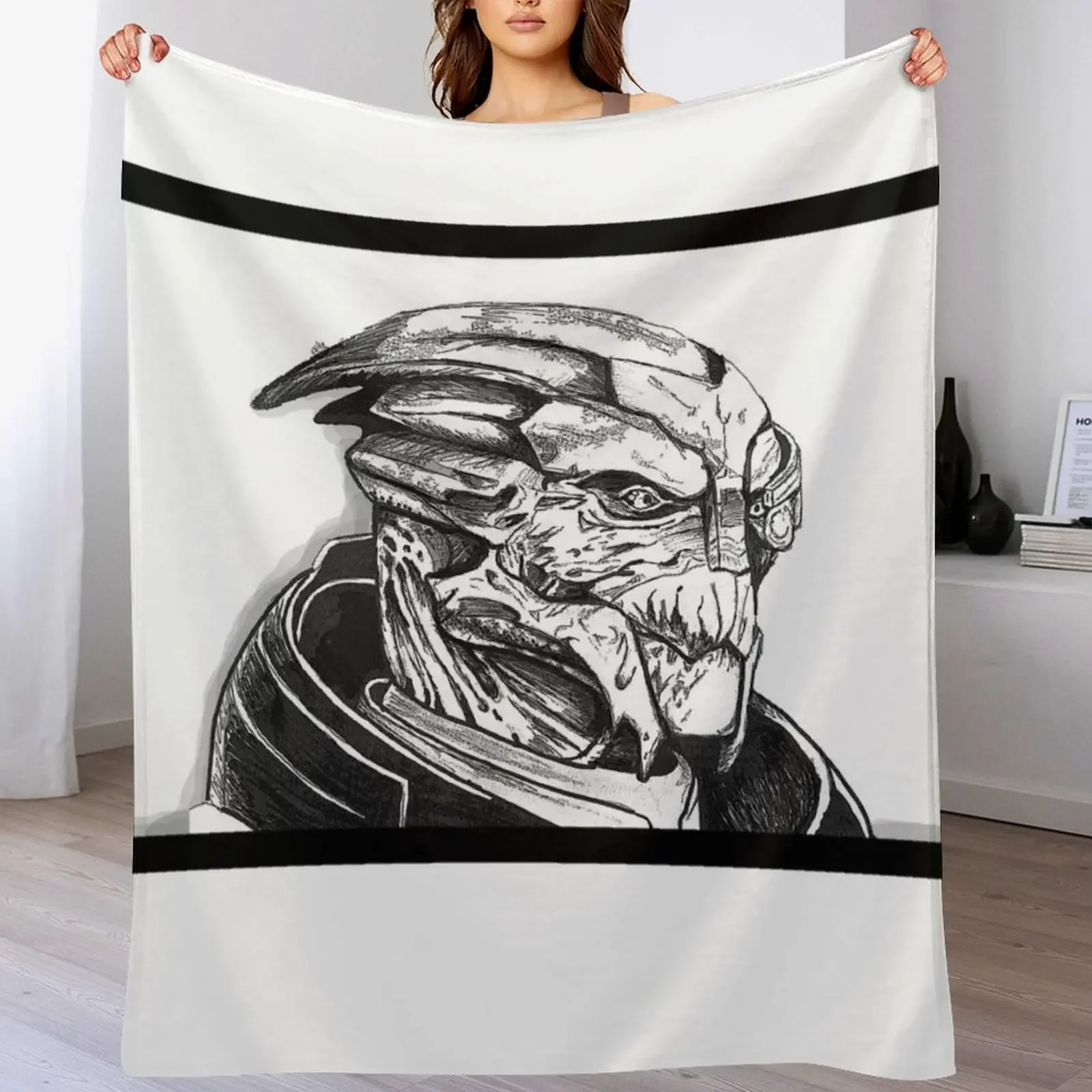 Garrus Vakarian: Mass Effect Throw Blanket Heavy Decorative Sofa Blankets