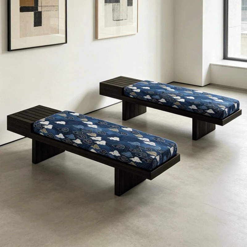 Minimalist solid wood bench, living room sofa stool, cloakroom, fabric shoe changing stool