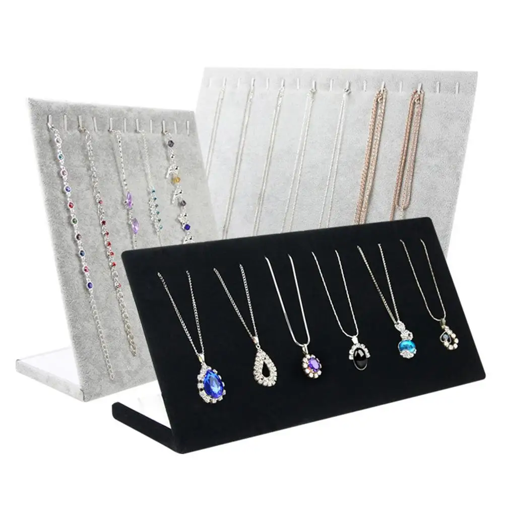 Necklace Display St Velvet Jewelry Rack Case Collapsible Lightweight Portable Paperboard Fabric ganizer Bracelets Collection