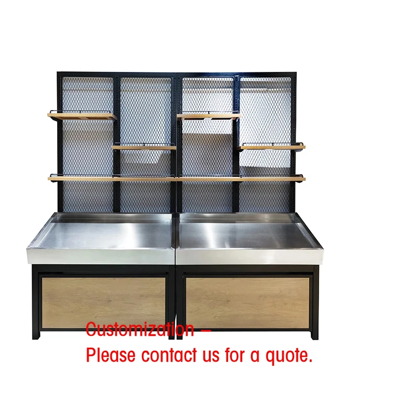 custom.Fruits and Vegetables Supermarket Storage Shelf Racks Systems Vegetable and Fruit Display Rack with Storage