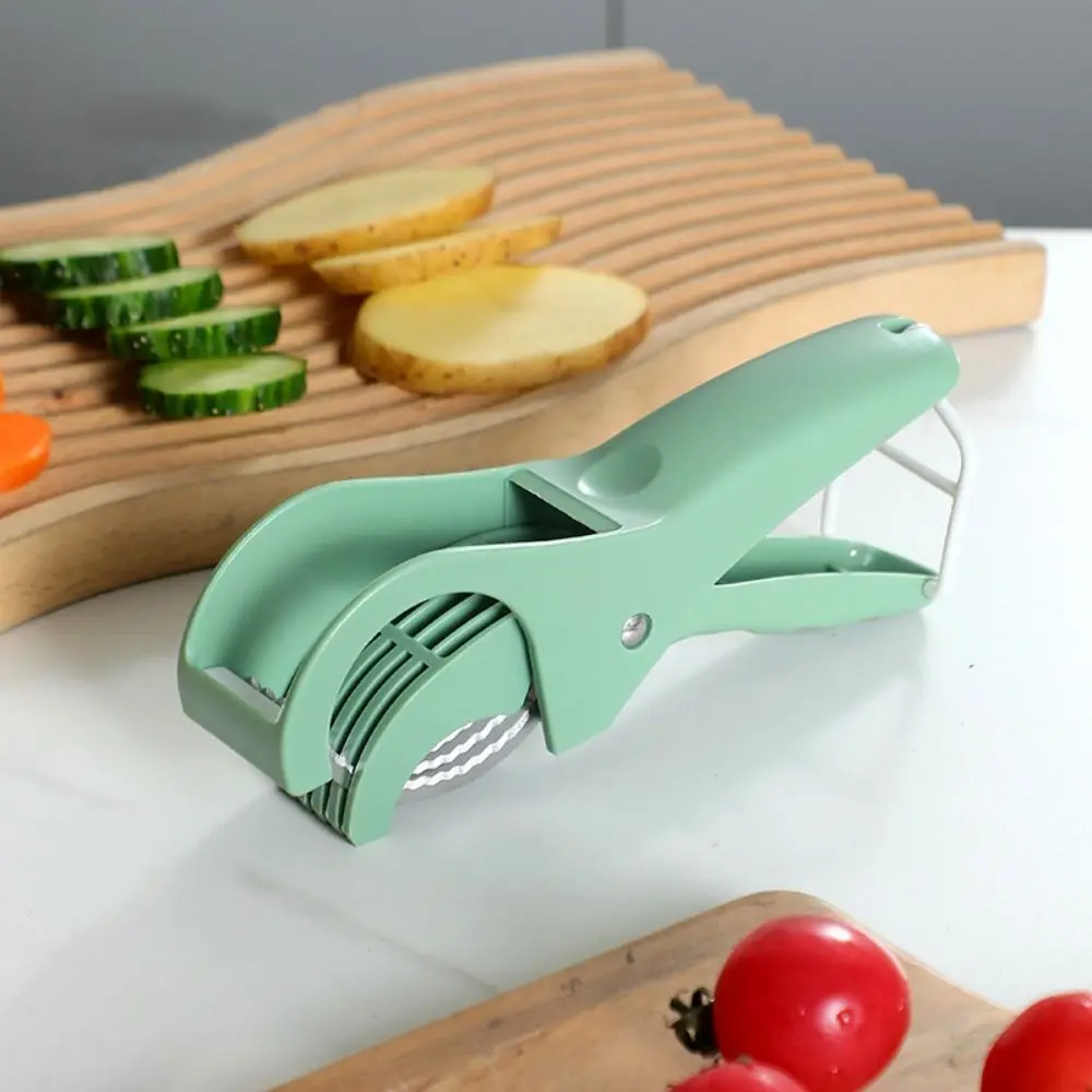 Stainless steel Manual Fruit Slicer Non-slip Handle Hanging Hook Portable Salad Cutter Press Type Rust-proof Fruit Chopping Tool