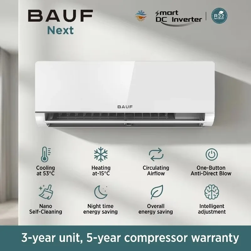 【Hot Item】BAUF 9000 BTU Split AC Inverter WiFi R32 UVC Sterilization B.I.G.Care+ Aroma Diffusion Healthy Household A+++ Energy C - view 3
