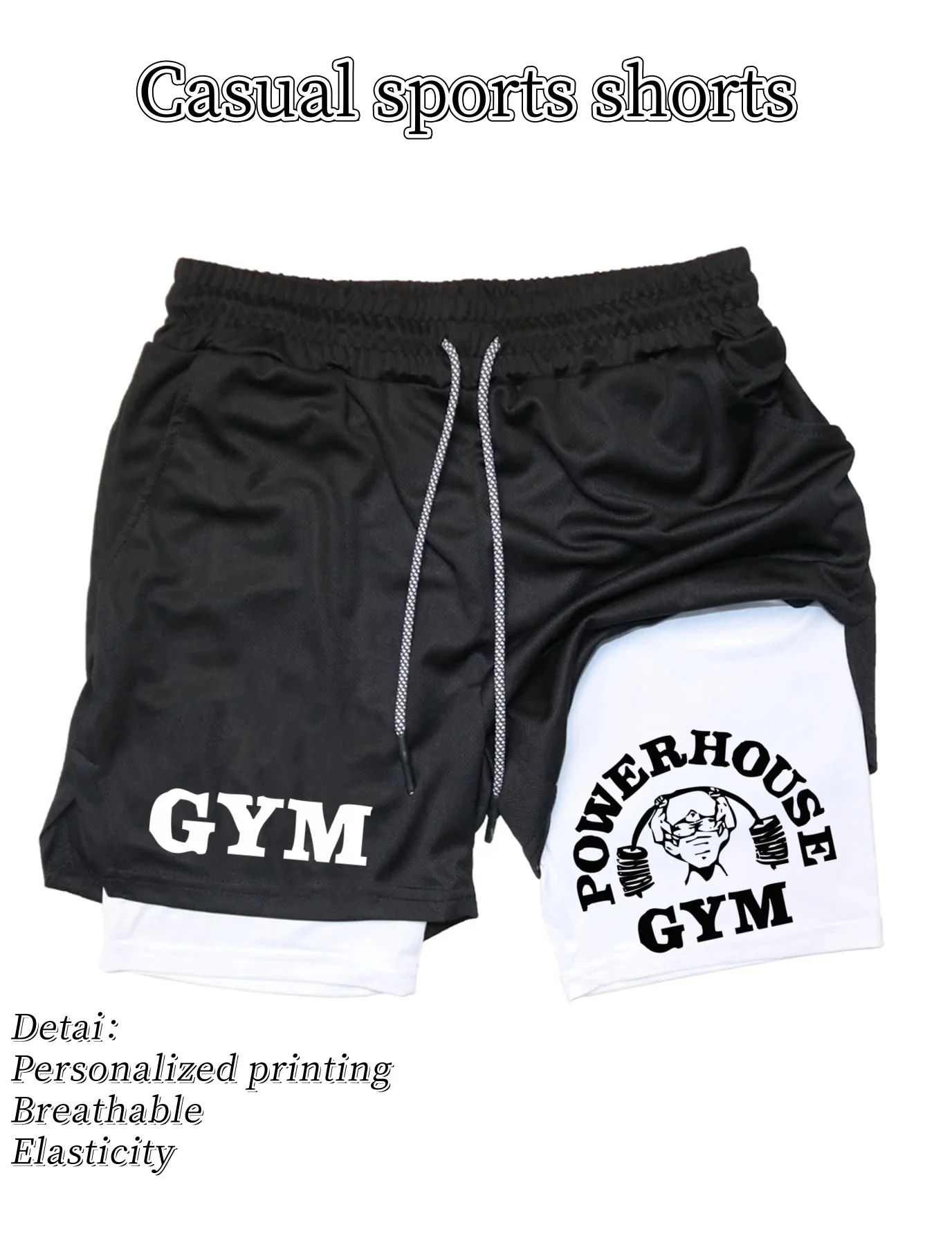 Men's Casual Sports Shorts Breathable Quick-Dry Elastic Loose Fashion Lightweight Comfortable Running Activities Sports Workout