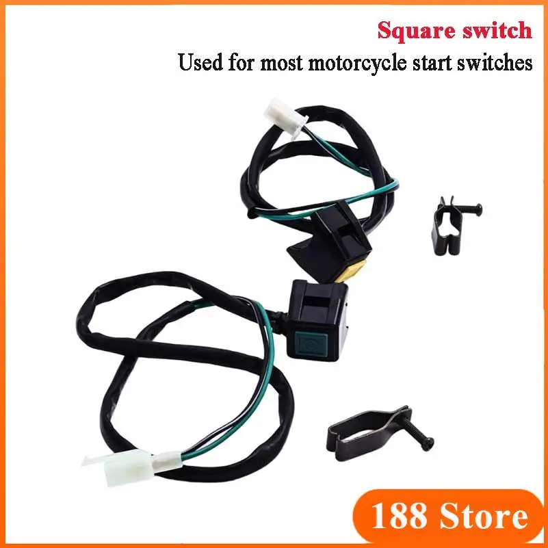 Green and yellow optional, square start switch suitable for motorcycle engine emergency power-off switch accessories