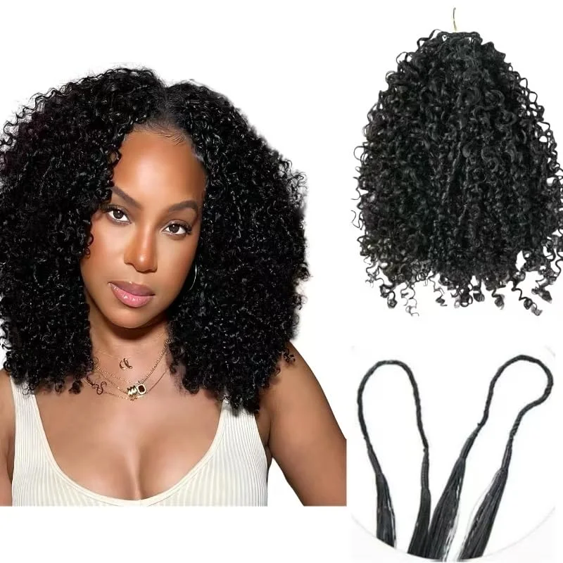 

Наращивание волос 12A Upgrade Afro Kinky Curly, натуральные волосы, без узлов, предварительно разделенные, для крючкового плетения, невидимые узлы, для женщин