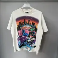 Camisetas de manga corta de algodón blanco y negro con diamantes de imitación y letras para hombre y mujer, camisetas holgadas con diamantes brillantes de Hip Hop Harajuku