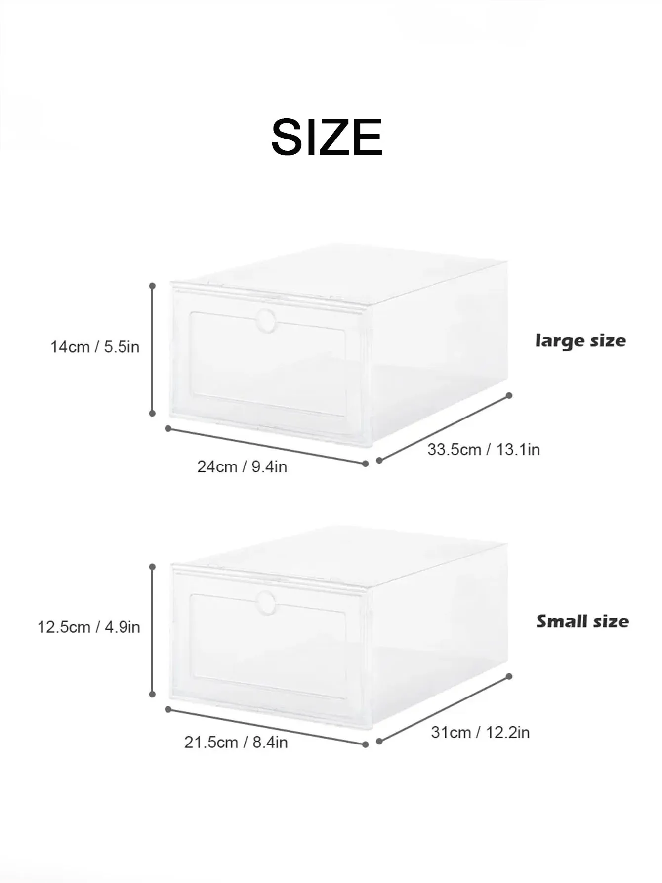 6pcs/set Shoe Cabinet Transparent Plastic Drawer Storage Thickened Dustproof Slippers Sneakers Organizer Box Shoe Display Case