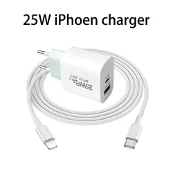 For iPhone Fast Charger 25w Wall Type C Charging Cable Mobile Phone Compatible For IPhone 14 13 12 11 Pro Max XR XS X 7 8 iPad