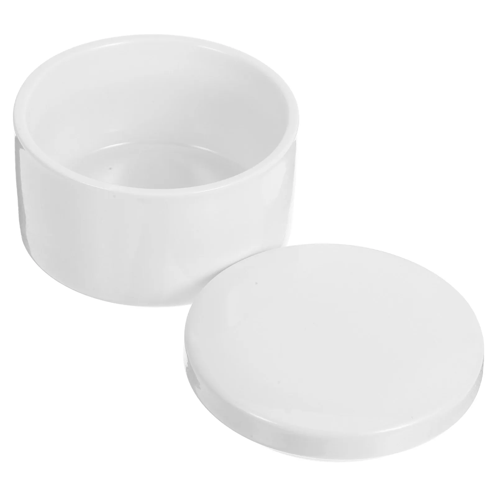 

Ceramic Jewelry White Round Case for Rings Earrings Ring Box Necklace Bedroom Ceramic Jewelry Case Organizer Smooth Surface