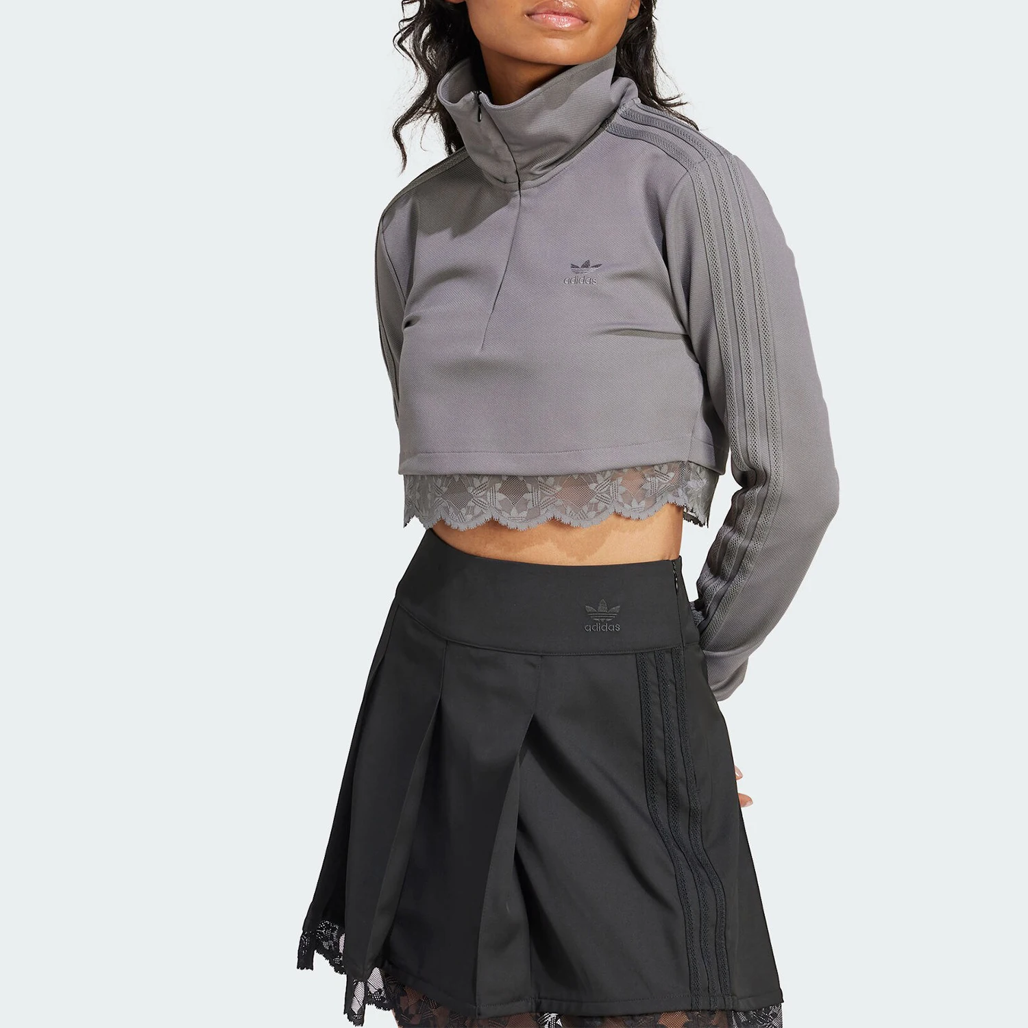 Adidas Official Authentic Women's Stand Collar Half Zip Sweatshirt IY9024
