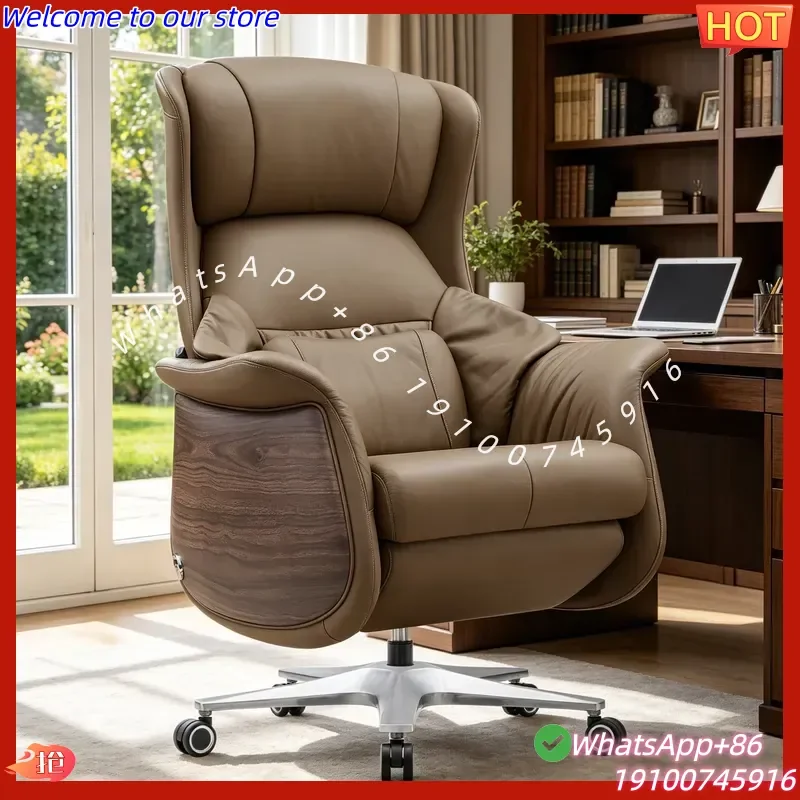 CECertificate Traditional Ergonomic Executive Office Chair Leather Massage with Remote Control for Home Office