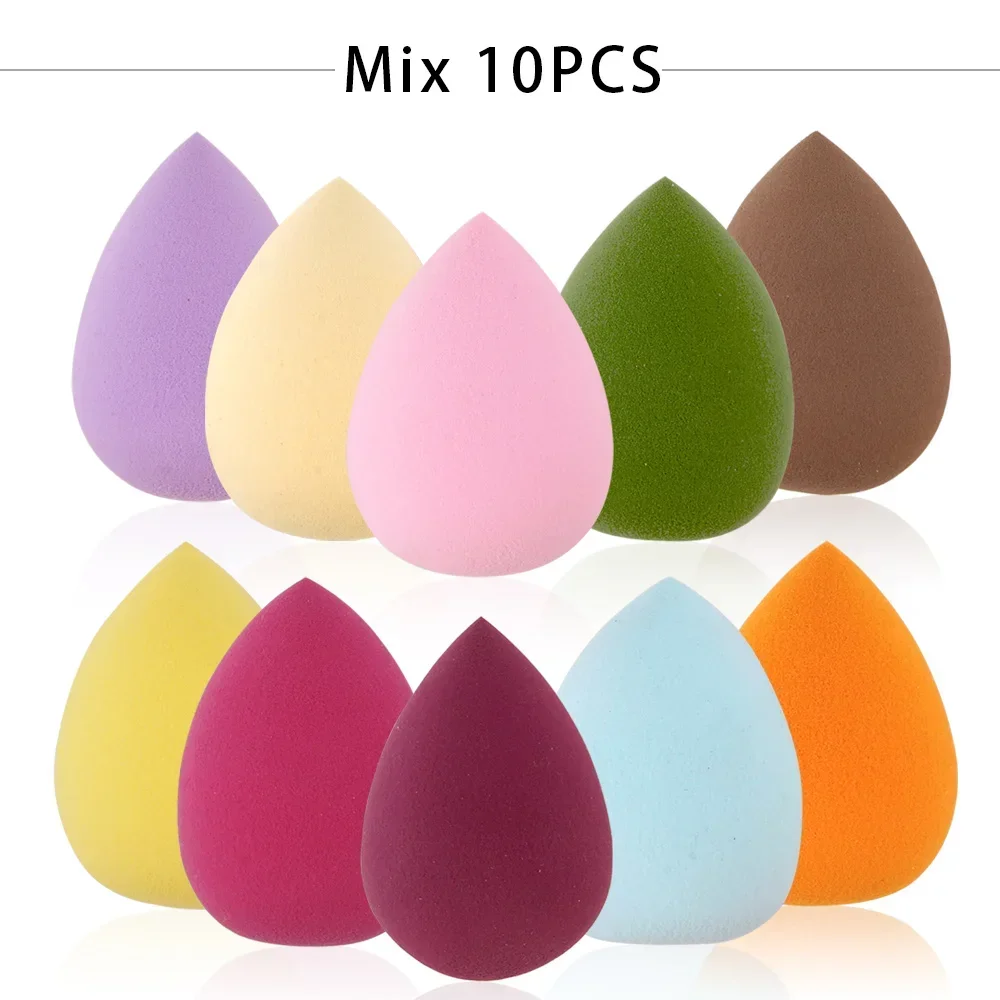 Sdotter 10Pcs Women Cosmetic Puff Concealer Foundation Makeup Sponge Beauty Face Cosmetics Blending Sponge Water Drop Shape Make