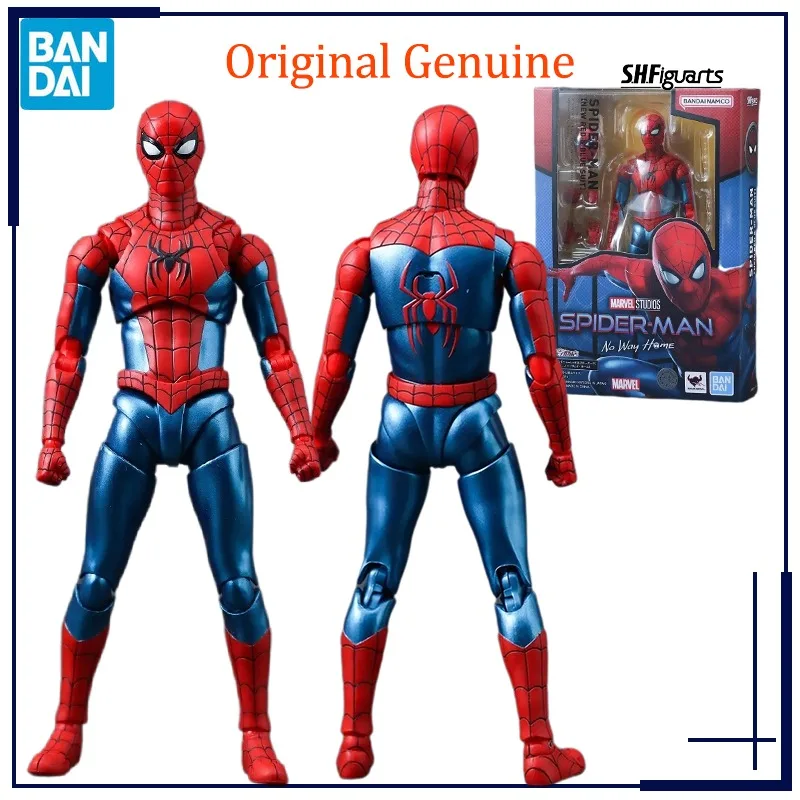 

Original Genuine Bandai Anime Spider-Man:No Way Home [NEW RED&BLUE SUIT] SHF Model Toys Action Figure Gift Collectible Ornaments