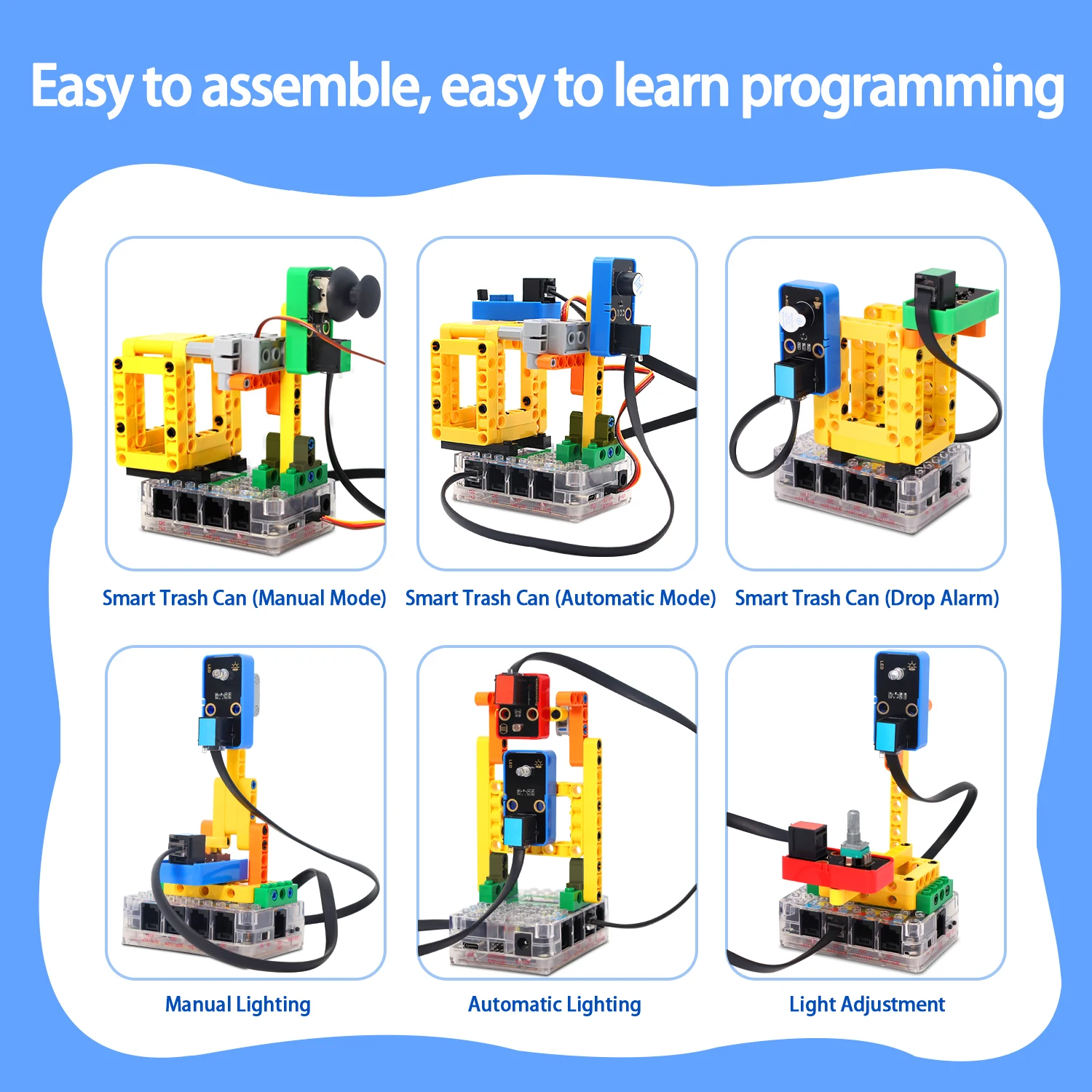 

Kidsbits STEM Electronic Building Blocks Smart Binsite Sensor Kit For Arduino UNO Projects Programming Compatible Lego DIY Pack