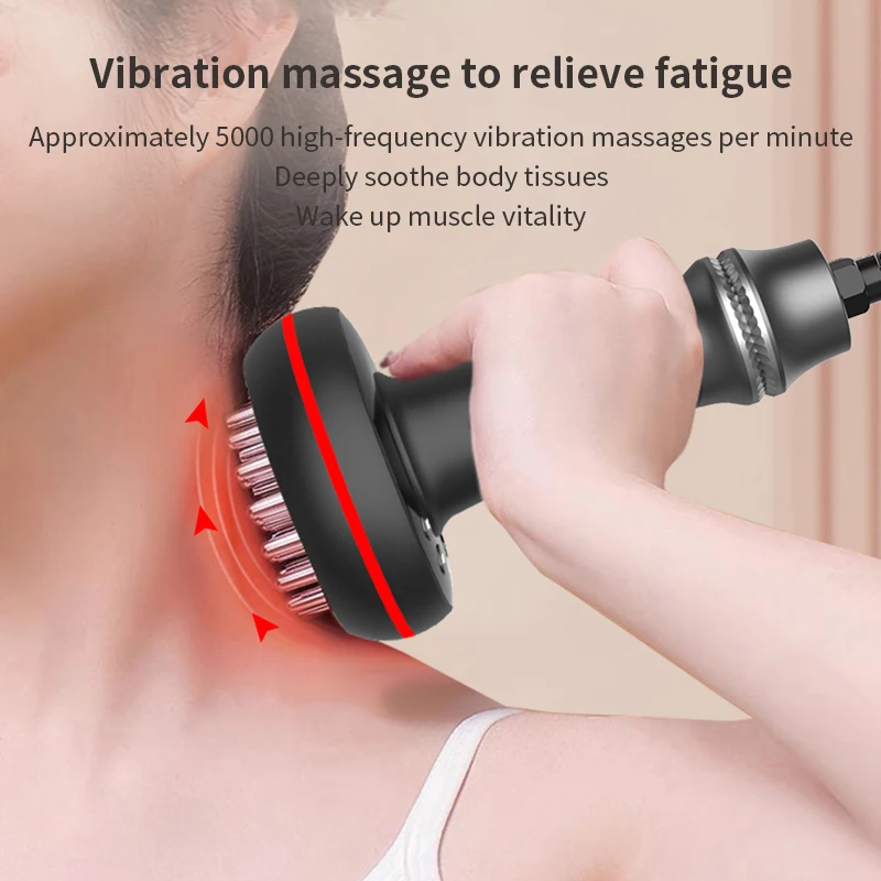 Electric Meridian Brush Gua Sha Body Massager Vibrate Microcurrent Hot Compress Scraping Lymphatic Drainage Machine Fat Burner