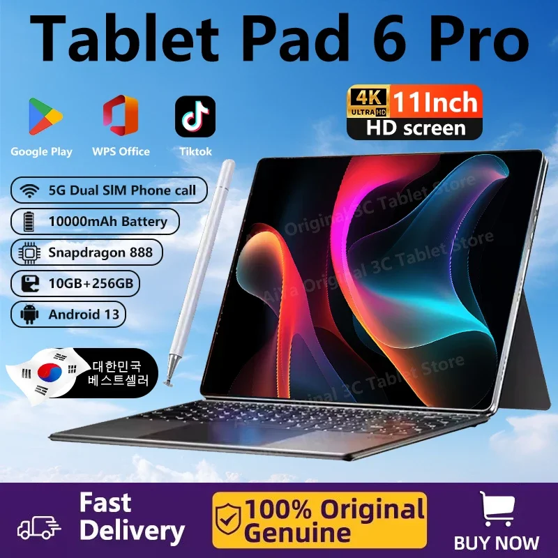 2024 Global Version Original Mi Pad 6 Pro Tablet Android 13 10000mAh 10GB+256GB 11inch 10 Core GPS Bluetooth 5GNetwork Tablet PC