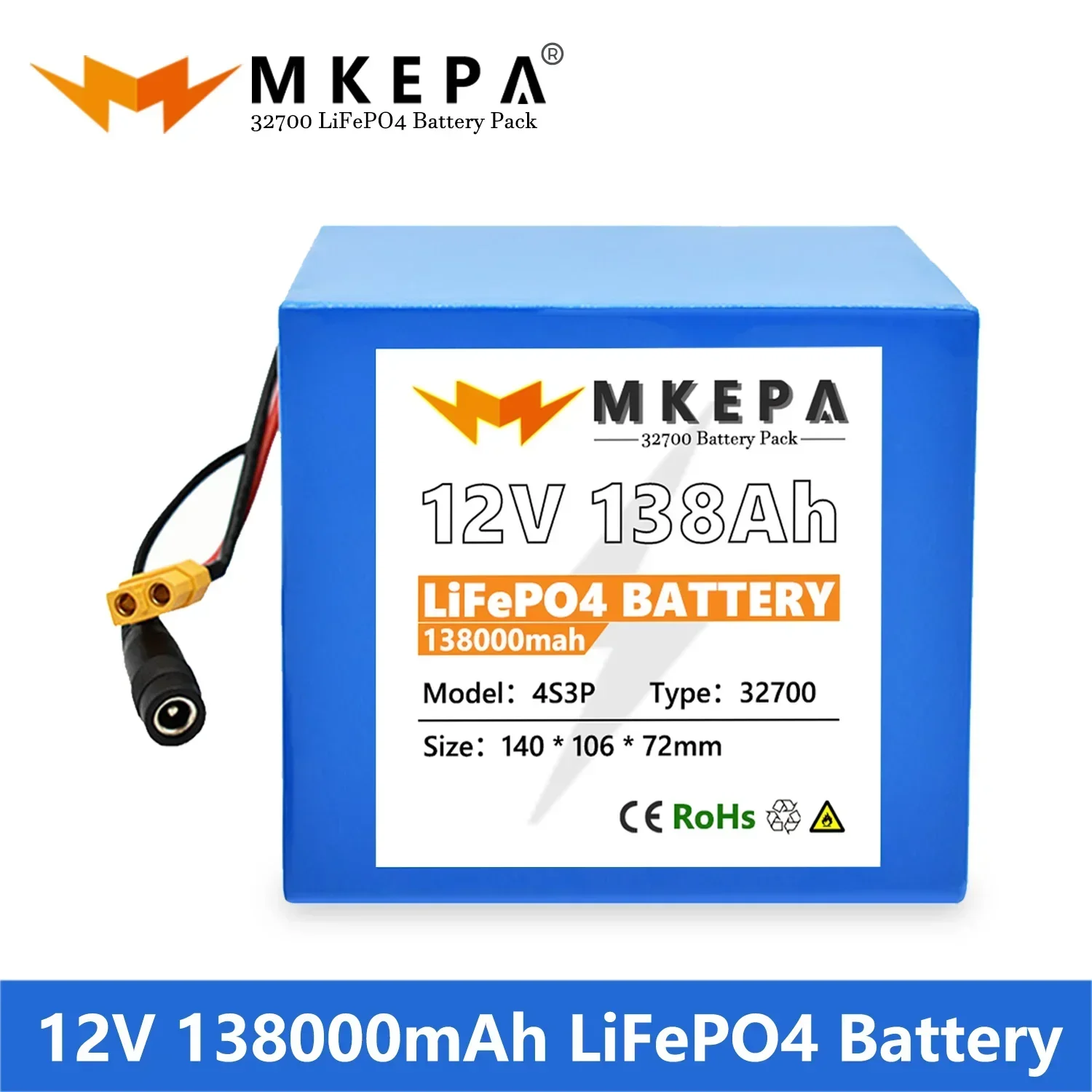 32700 Lifepo4 Akumulator 12 V138000mAh 4S3P Wbudowany BMS 40A do łodzi elektrycznych i nieprzerwanego zasilania