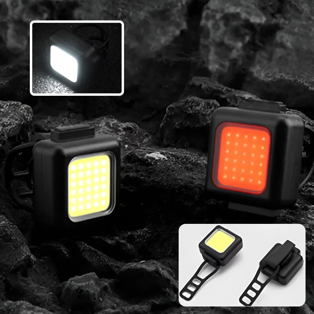 

Cycling Bicycle Front Rear Light Set Bike USB Charge Headlight Light Waterproof COB LED Warning Cycling Light