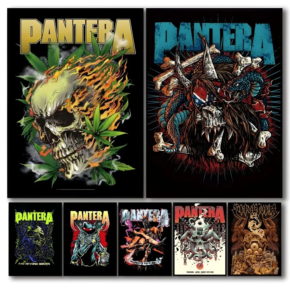 Music P-Pantera Self-adhesive Art Waterproof Paper Sticker Coffee House Bar Room Wall Decor