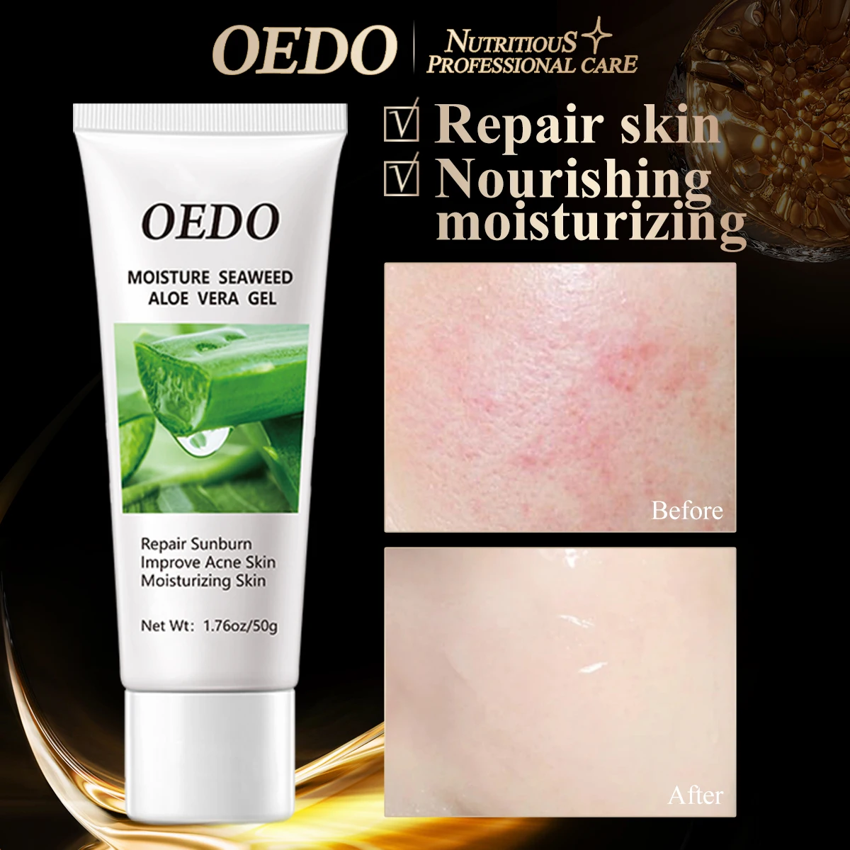 

Seaweed Aloe Vera Gel Hydrating Whitening Day Creams Acne Anti Aging Wrinkle Collagen Whitening Facial Cream Brighten Skin Care