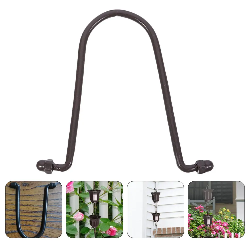 

2Pcs Rain Chain Gutter Adapter Hooks Iron Material Longlasting Durability Easy to Use Indoor Outdoor Decoration