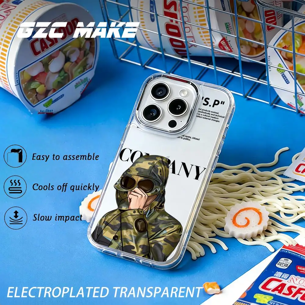 Funda para Teléfono con Logotipo de la Empresa Senior C-c-p Cool Com-panys para iPhone 17 16 15 14 13 12 Pro Max Plus, Transparente y Electrochapada