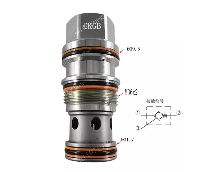 1pcs ckgb-xcn (thread m36x2) ckgb one-way hydraulic lock ckcb hydraulic pressure retaining valve sun series