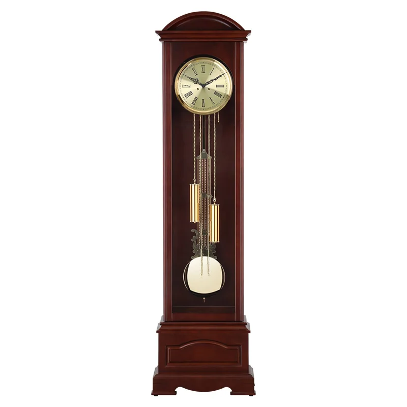 Household living room solid wood American retro original imported mechanical movement floor clock, large ornament