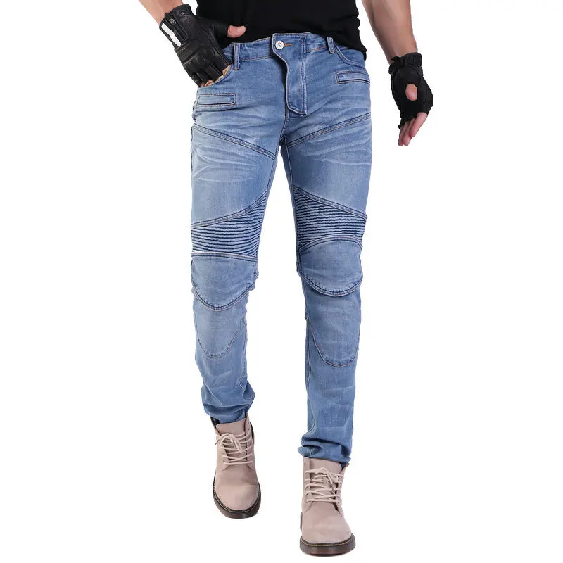 New Motorcycle Black  Anti-fall Riding Pants Moto Jeans for Men Women Motocross Racing Trousers with 4 Knee Hip Protective Pads