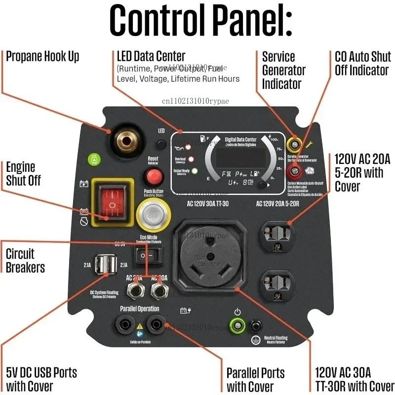 Power Equipment 4000 Peak Watt Super Quiet Dual Fuel Portable Inverter Parallel Capa