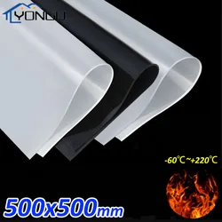 1Pc 500*500mm Silicone Rubber Sheet Heat-resistant Plate Translucent Mat black/white Thickness 0.5/1/1.5/2/3/4/5mm