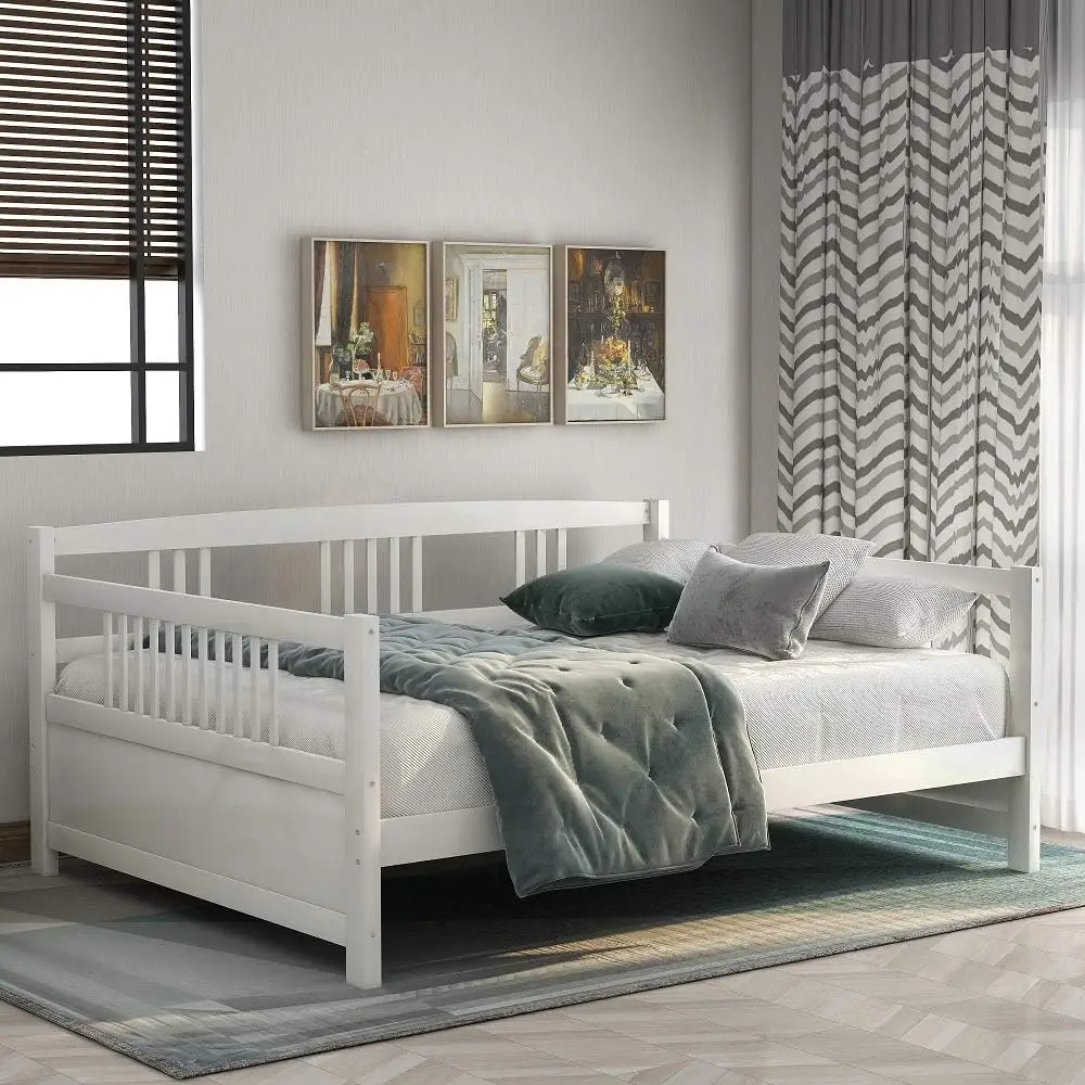 Designs Full Daybed Frame, Solid Wood Daybed Frame,No Box Spring Needed, White Daybed