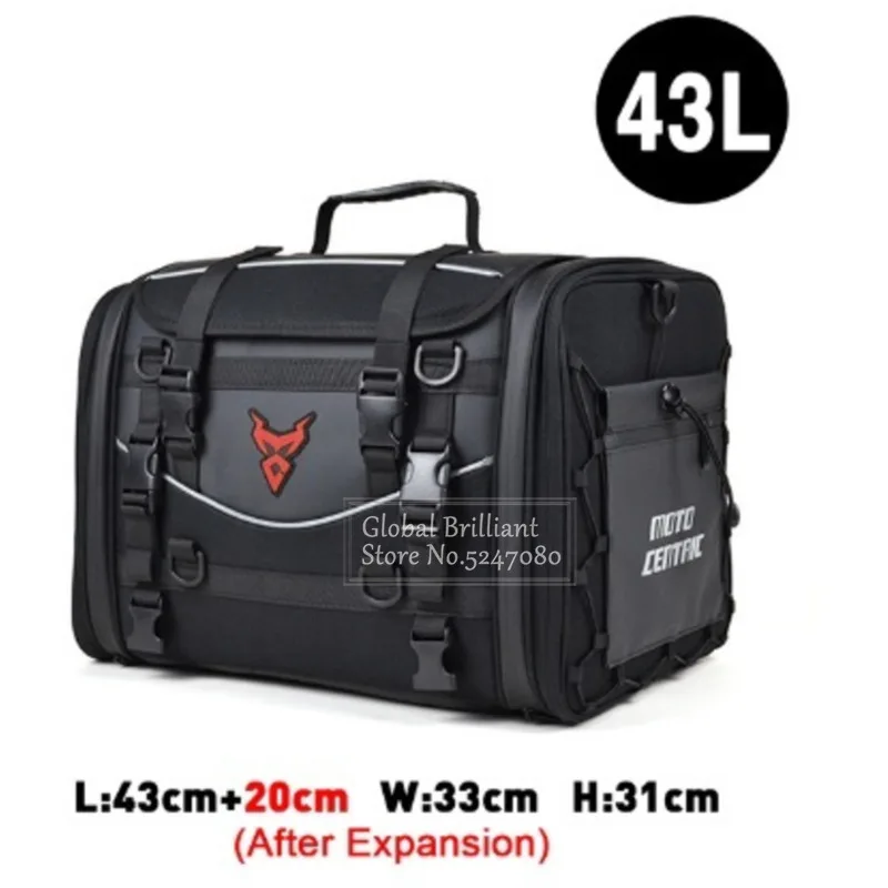 43L Waterproof Motorcycle Rear Seat Bag Travel Moto Tail Bag