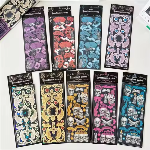 MINKYS New Arrival 3pcs 6pcs Kawaii Bear Ribbon Laser Bling Stickers DIY Scrapbook Stickers Confetti Decoration DIY Photo Frame - Image 11