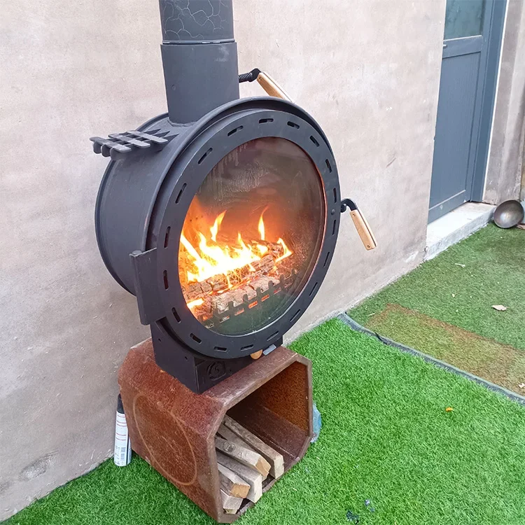 Chimeneas colgantes montadas en el techo modernas, quemador de leña suspendido, estufa de leña personalizada para interiores