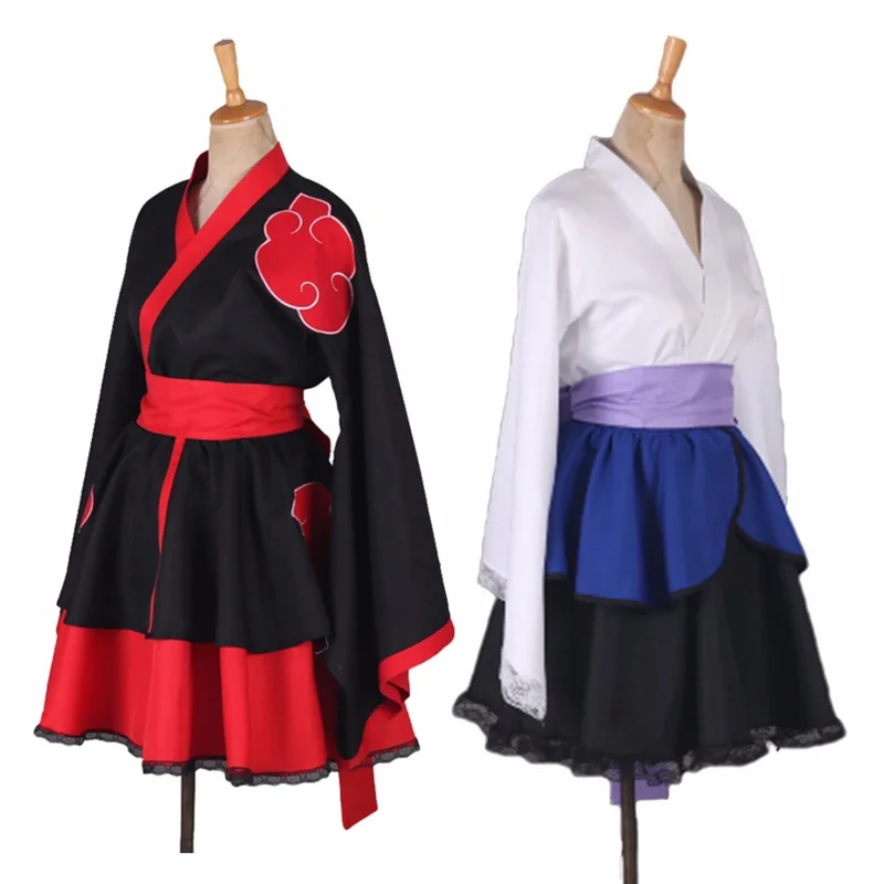 6 Styles anime lolita dress women cosplay costume akusuki kimono maid dress Uchiha Sasuke Lolita clothes suit