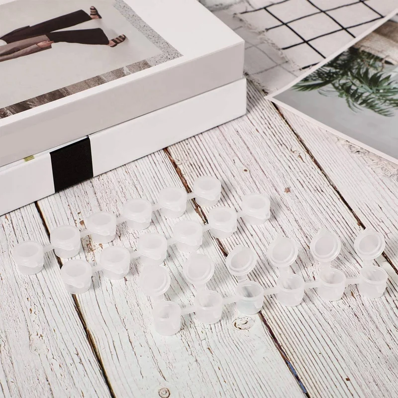 24 Strips Empty Paint Strips Paint Cup Pots Clear Storage Containers Painting Arts Crafts Supplies 144 Pots In Total-A69F