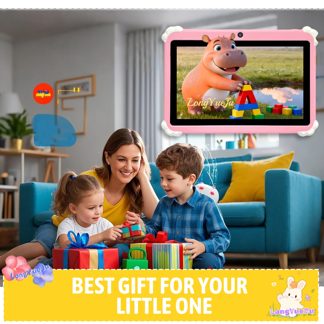 تابلت للأطفال 7 بوصة وذاكرة وصول عشوائي 2 جيجابايت وذاكرة قراءة فقط 32 جيجابايت وذاكرة قراءة فقط 3000 مللي أمبير في الساعة وأجهزة تعليمية للأطفال هدية للعطلات باللون الأزرق |   الوردي