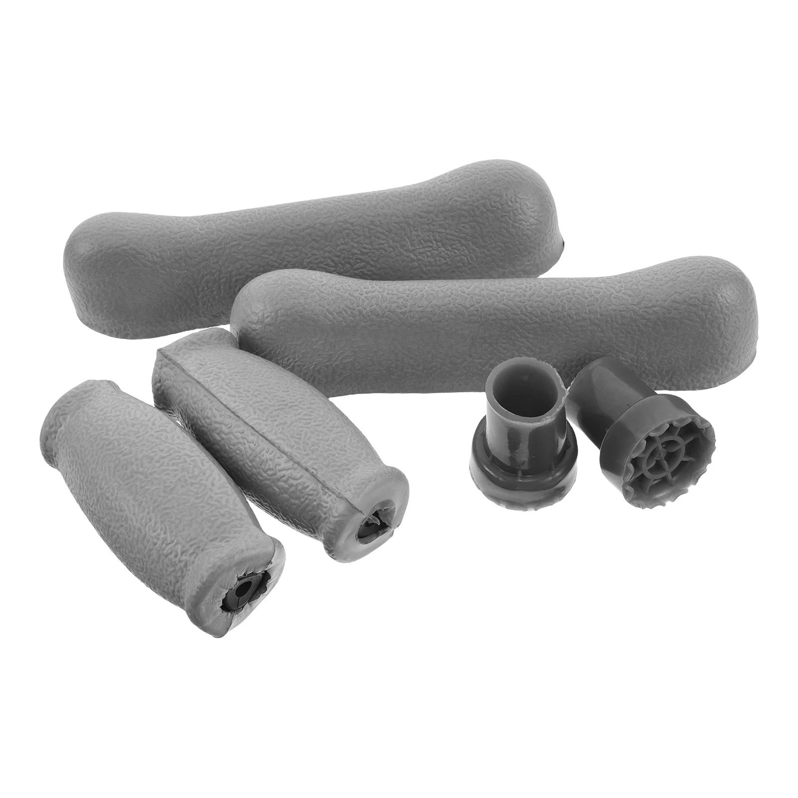 

6 Pcs Crutch Accessories Walker Cane Handle Cover Grip Bottom Heavy Plastic Foot Replacement Elderly Cushion Feet