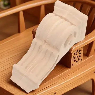 

Wooden Corbel Decorative Trim Carved Wood Applique Corner Molding Blocks For Furniture Home Living Room Decor Wood Onlays