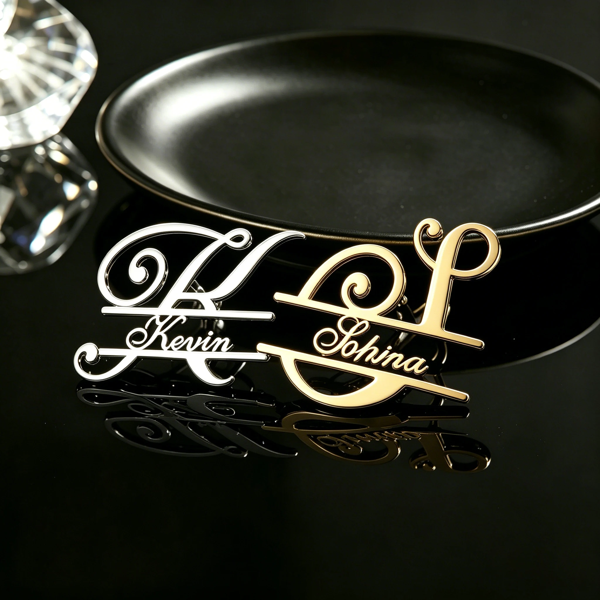 

Custom Initials Brooches for Women Men Metal Anti Glare Lapel Pin Stainless Steel Fixed Clothes Pins Coat Clothing Jewelry