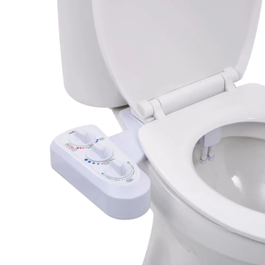 Dual Nozzle Bidet Toilet Seat Attachment with Hot & Cold Water Function